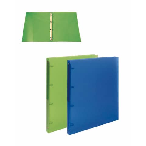 Raccoglitore trasparente 4 anelli Nikoffice in colori assortiti Ø 16 - rigato - 01NIK172/1